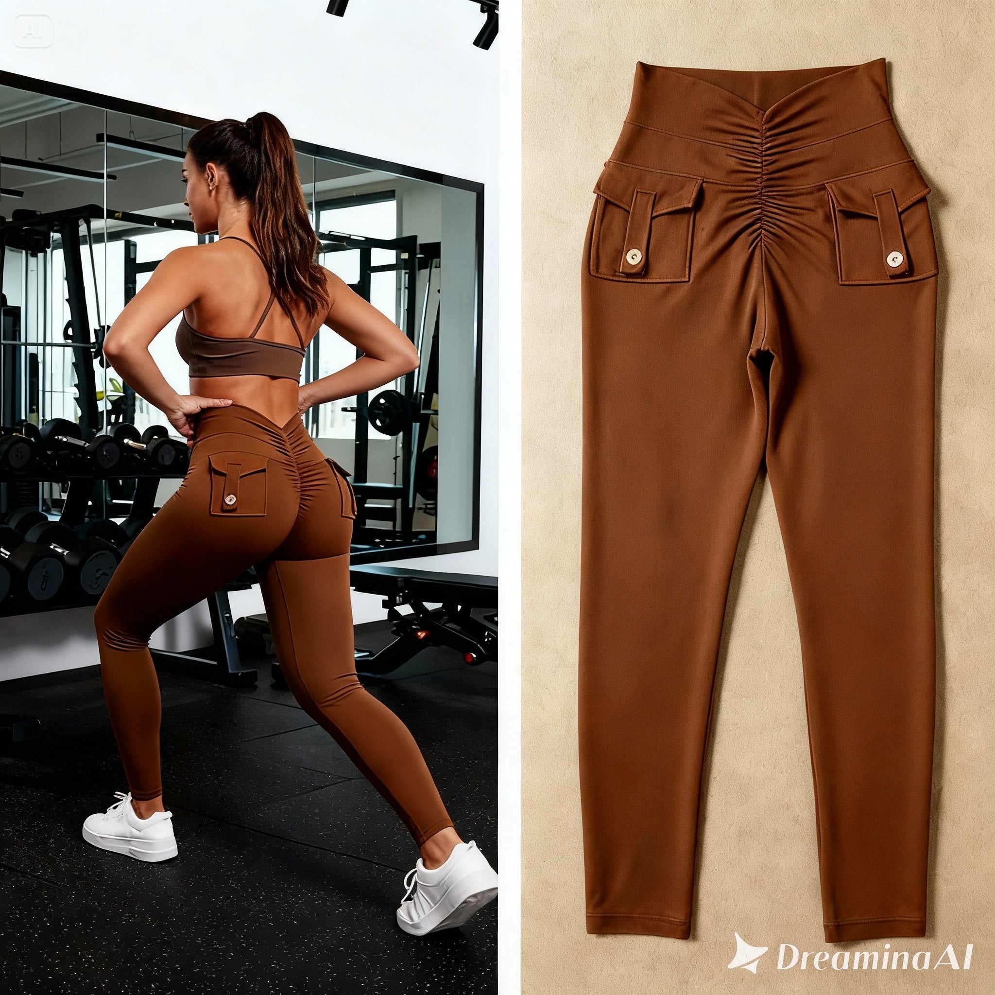 Legging sport femme gainant et sans couture