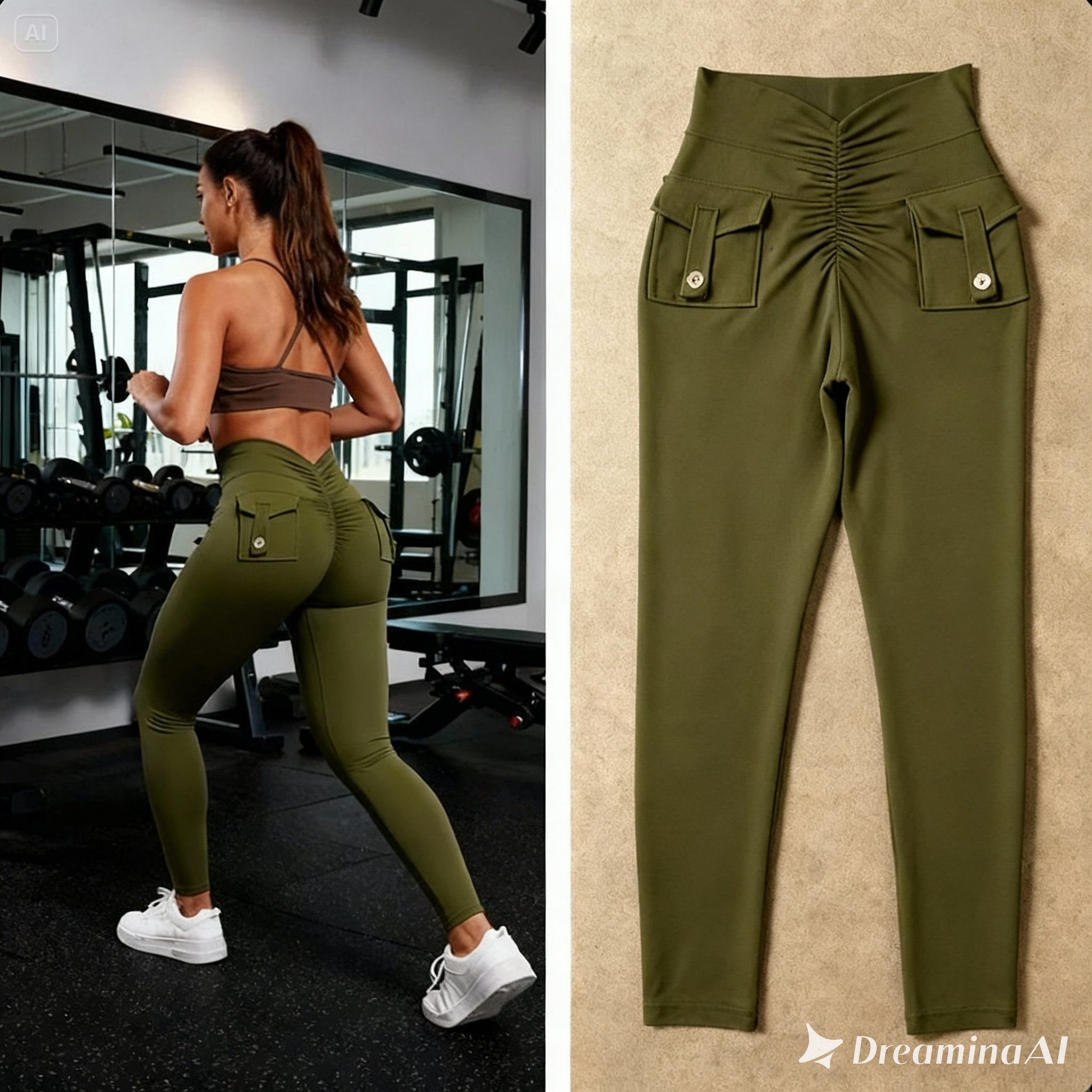 Legging sport femme gainant et sans couture