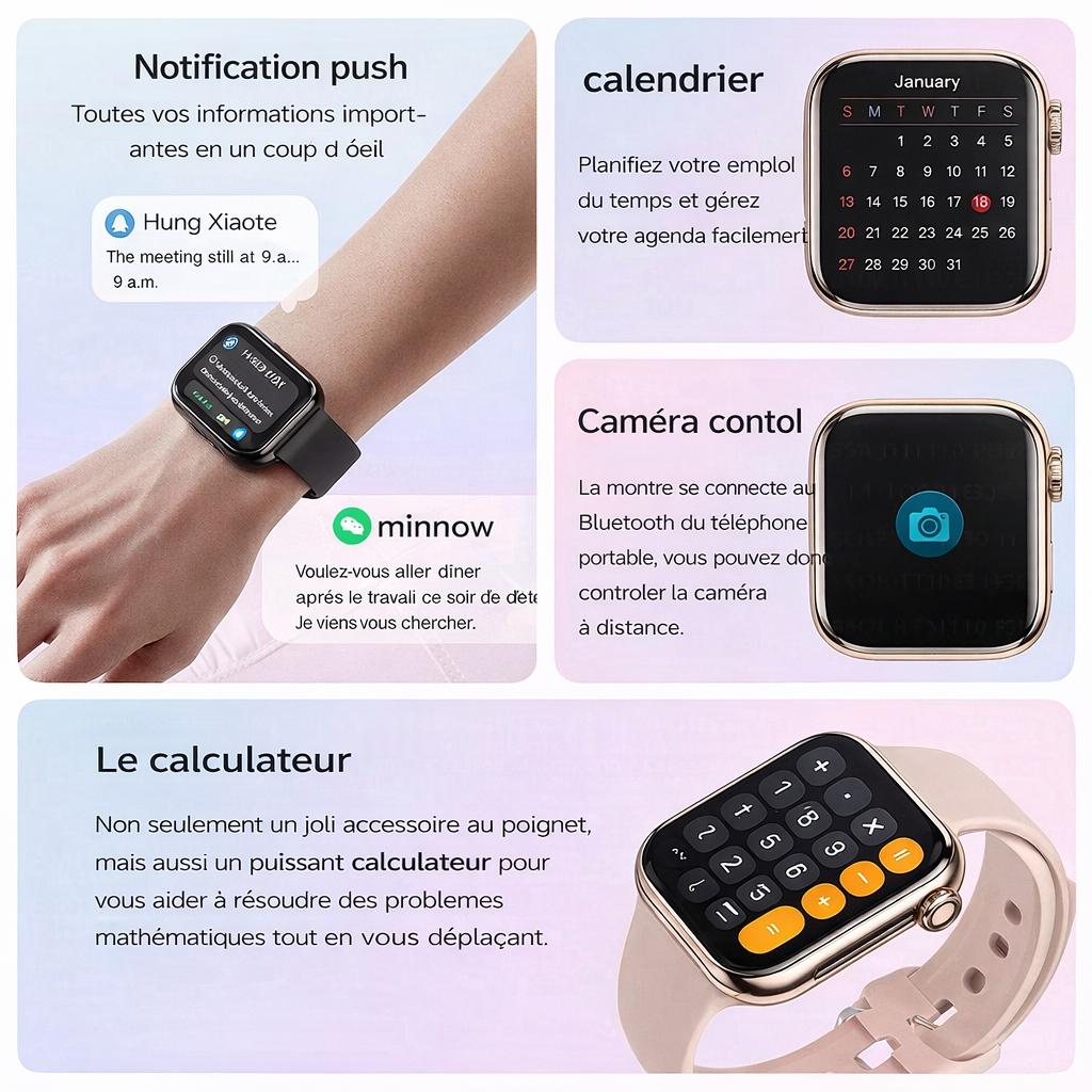 Montre connecté premium sport 2025 Homme Femme – Appels & GPS