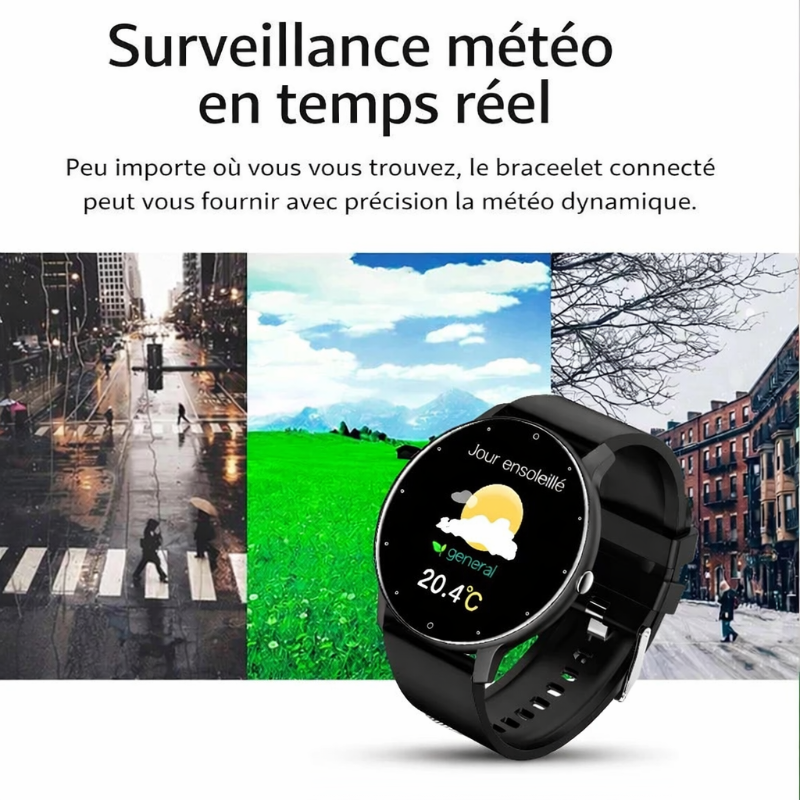 Montre Connectée Élégante & Sportive avec Suivi Cardiaque