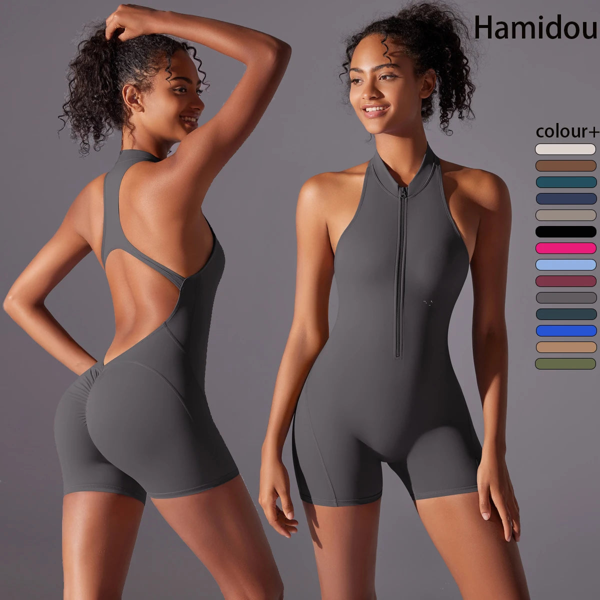 Body zipper / combinaison zipper moulante sport – style une-pièce ajustée